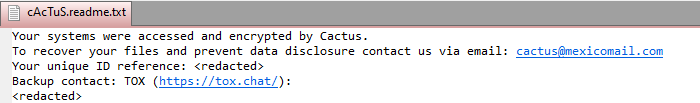 takian.ir new cactus ransomware encrypts itself to evade antivirus 5